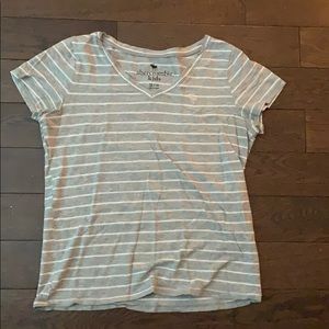minimal, grey striped T-shirt